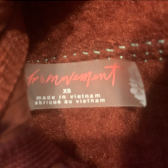 Free People Movement XS Hit The Slopes Fleece Pants Burgundy Sherpa Warm - Picture 8 of 9